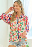 First Love Full Size Floral Button Down Satin Shirt - Trendsi - Flyclothing LLC