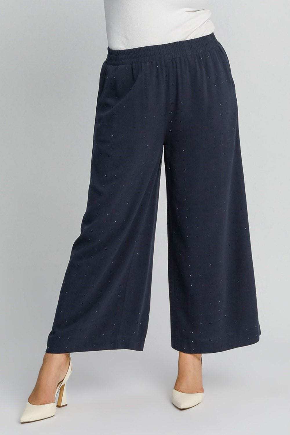 Umgee Full Size High Waisted Embellished Linen Pants Plus Size - Trendsi - Flyclothing LLC