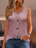 Striped Round Neck Tank Top - Trendsi - Flyclothing LLC