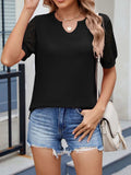 Lace Short Sleeve T-Shirt - Trendsi - Flyclothing LLC