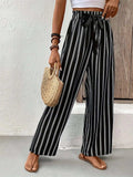 Striped High Waist Wide Leg Pants - Trendsi - Flyclothing LLC