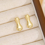18K Gold-Plated Bubble Letter Stud Earrings - Trendsi - Flyclothing LLC