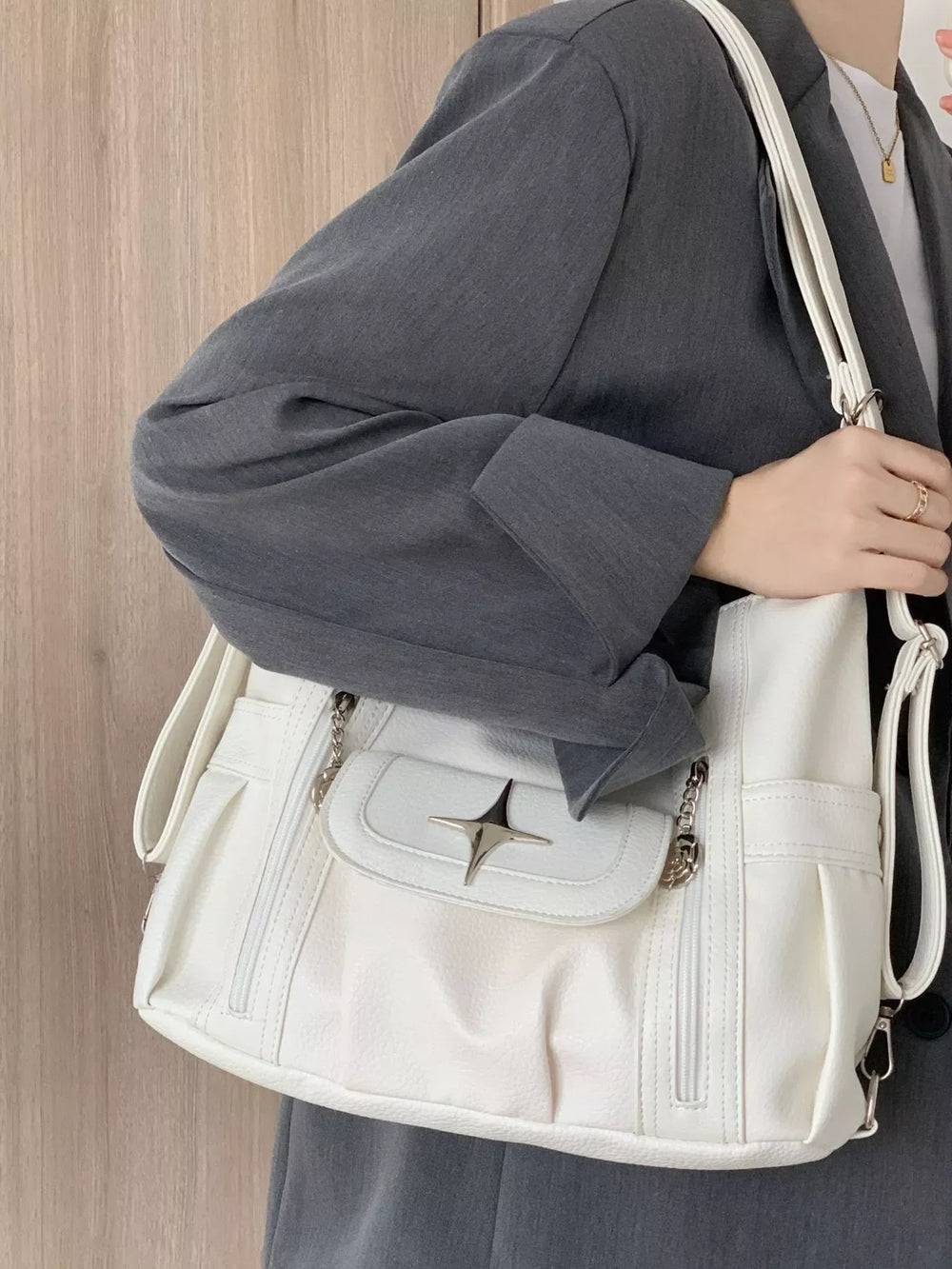 Adjustable Strap Star Decor Convertible Crossbody Bag - Trendsi - Flyclothing LLC