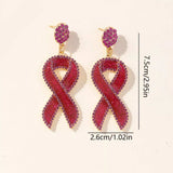 Rhinestone Ribbon Drop Earrings - Trendsi - Flyclothing LLC
