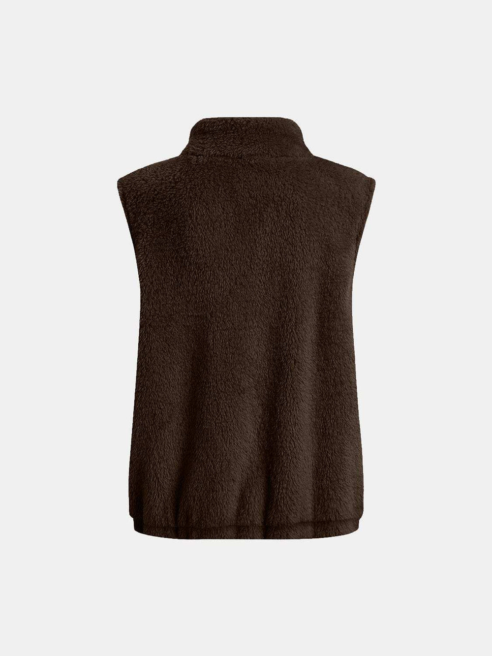 Full Size Fuzzy Zip Up Vest Coat with Pockets - Trendsi - Flyclothing LLC