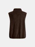 Full Size Fuzzy Zip Up Vest Coat with Pockets - Trendsi - Flyclothing LLC