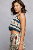 POL Floral Embroidered Cropped Crochet Cami with Scalloped Hem - Trendsi - Flyclothing LLC