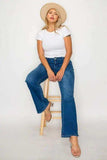 bytos Full Size Cat's Whiskers High Rise Straight Jeans - Trendsi - Flyclothing LLC