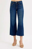 RISEN Full Size Tummy Control High Rise Crop Wide Jeans Plus Size - Trendsi - Flyclothing LLC