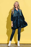 And The Why Fringe Detailed Velvet Shirt Dress - Trendsi - Flyclothing LLC