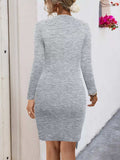 Round Neck Long Sleeve Bodycon Dress - Trendsi - Flyclothing LLC
