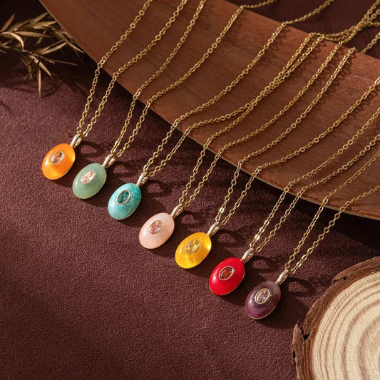 Natural Stone Pendant Necklace - Trendsi - Flyclothing LLC