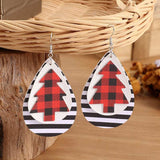 Christmas Tree PU Leather Earrings - Trendsi - Flyclothing LLC