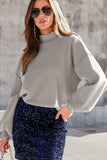 Mock Neck Dropped Shoulder Sweater - Trendsi - Flyclothing LLC