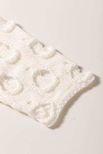 Cutout Round Neck Dropped Shoulder Knit Cover Up - Trendsi - Flyclothing LLC