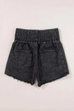 High Waist Raw Hem Denim Shorts - Trendsi - Flyclothing LLC