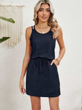 Eyelet Scoop Neck Sleeveless Dress - Trendsi - Flyclothing LLC