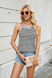 Florira Contrast Striped Round Neck Cami - Trendsi - Flyclothing LLC