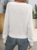 V-Neck Long Sleeve Sweater - Trendsi - Flyclothing LLC