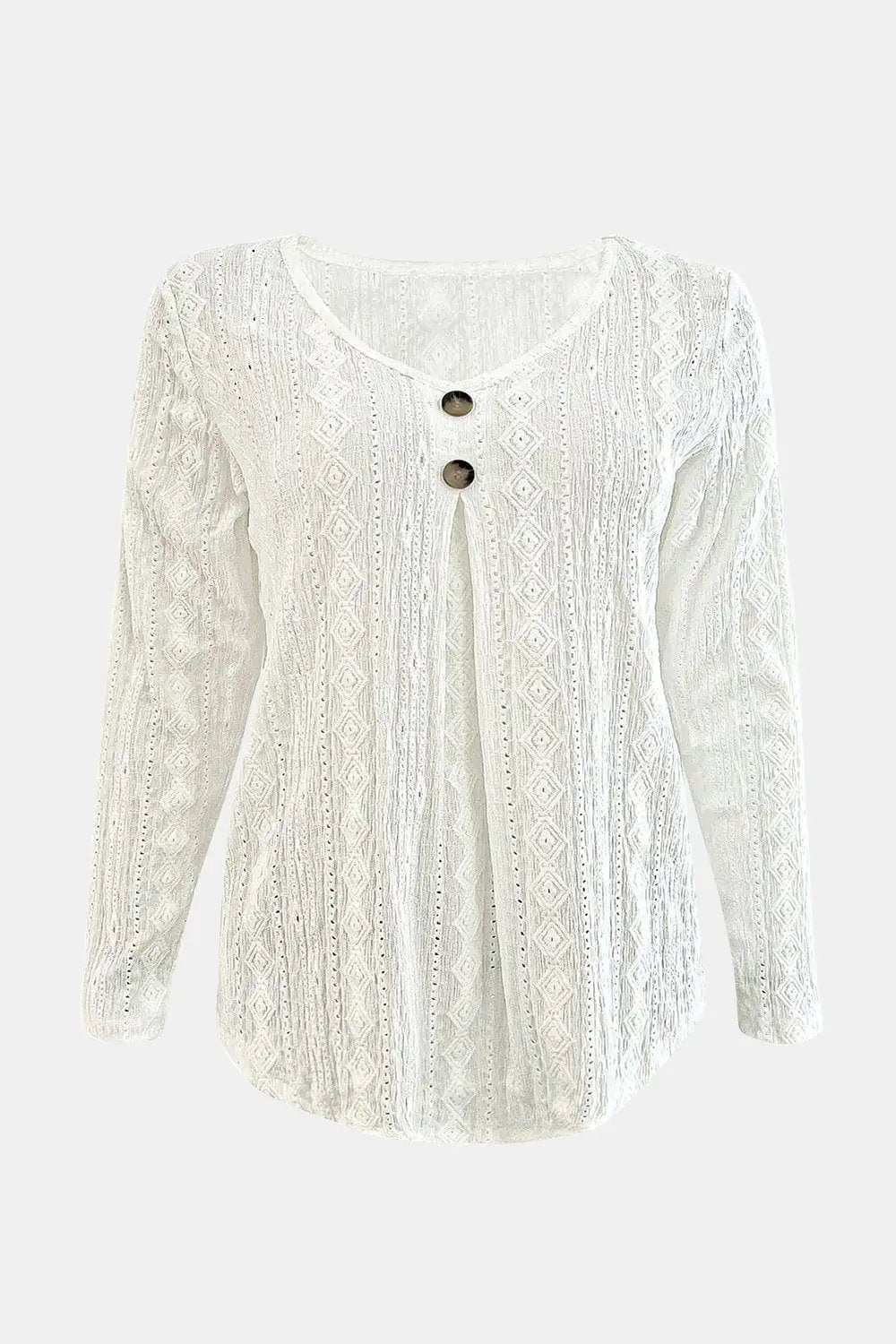 V-Neck Long Sleeve Blouse - Trendsi - Flyclothing LLC