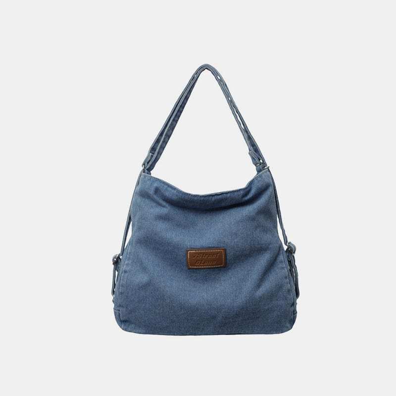 Adjustable Strap Denim Shoulder Bag - Trendsi - Flyclothing LLC
