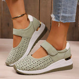 Round Toe Wedge Sneakers - Trendsi - Flyclothing LLC