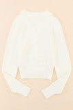 Ribbed Surplice Long Sleeve Sweater - Trendsi - Flyclothing LLC