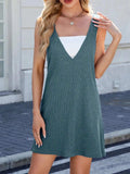 V-Neck Wide Strap Overalls Dress - Trendsi - Flyclothing LLC