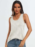 Round Neck Wide Strap Tank - Trendsi - Flyclothing LLC