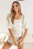 BiBi Tassel Detail Textured Square Neck Sweater - Trendsi - Flyclothing LLC