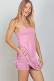 VERY J Sleeveless Active Tennis Dress with Unitard Liner - Trendsi - Flyclothing LLC