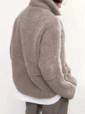Zip Up Turtleneck Long Sleeve Plush Jacket - Trendsi - Flyclothing LLC