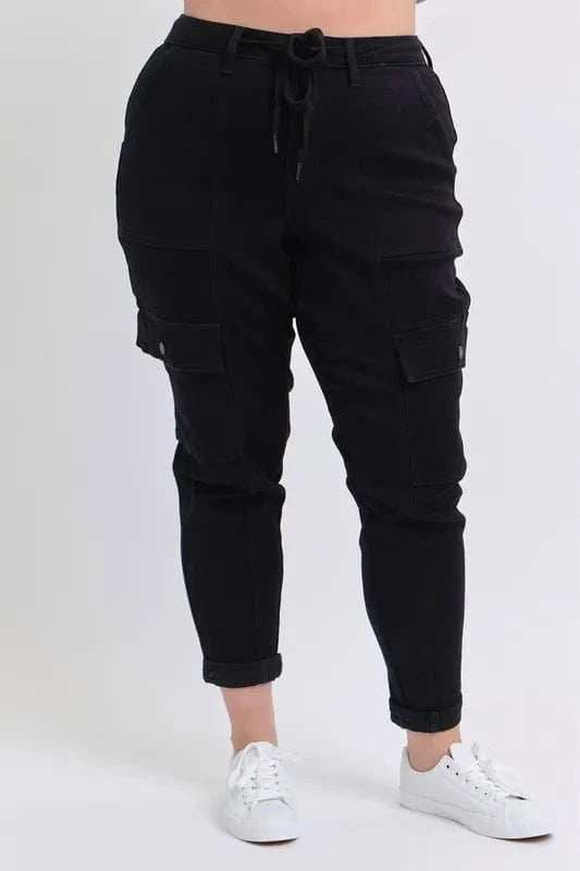 Judy Blue Full Size High Waist Cargo Cuffed Jogger Plus Size - Trendsi - Flyclothing LLC