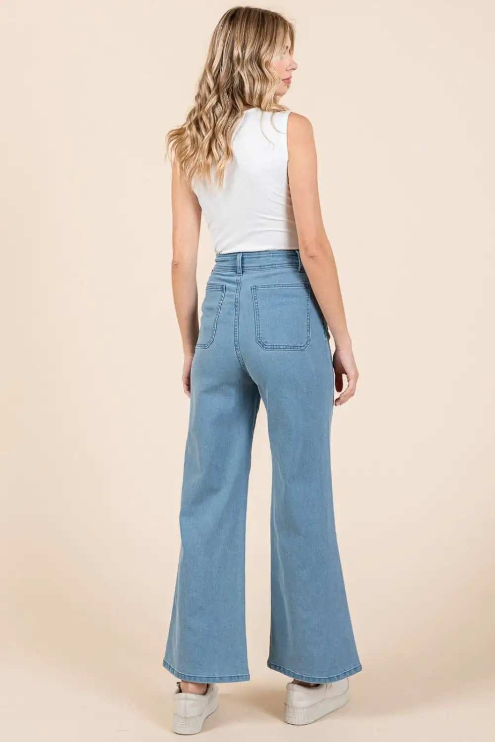Mittoshop High Waist Wide Leg Jeans - Trendsi - Flyclothing LLC