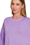 Zenana Pigment Dye Fleece Hi-low Hem Sweatshirt With Pocket - Trendsi - Flyclothing LLC