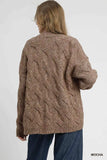 Umgee Chunky Cable Knit Open Front Cardigan - Trendsi - Flyclothing LLC