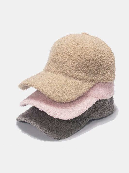 Sherpa Solid Color Baseball Cap - Trendsi - Flyclothing LLC