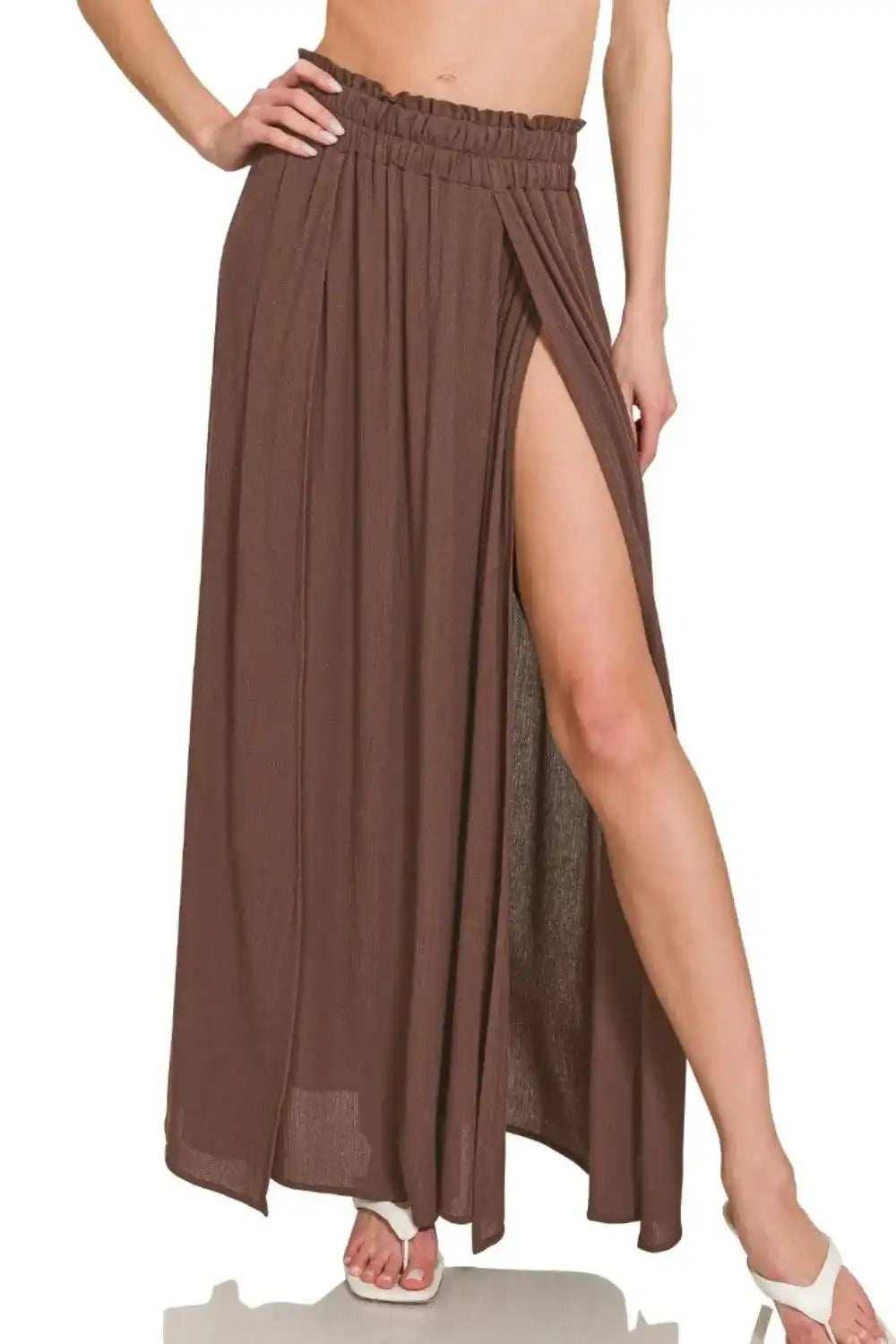 Zenana Woven Crinkle Gauze Long Skirts - Trendsi - Flyclothing LLC