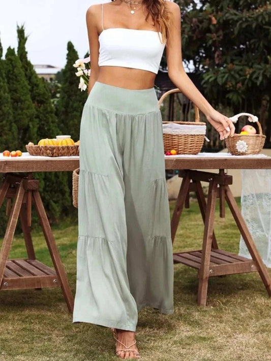 High Waist Wide Leg Pants - Trendsi - Flyclothing LLC