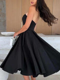 Solid Color Tube Midi Dress - Trendsi - Flyclothing LLC