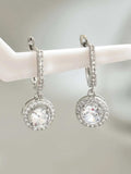 Stainless Steel Zircon Drop Earrings - Trendsi - Flyclothing LLC