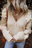 Flower Dropped Shoulder Long Sleeve Cardigan - Trendsi - Flyclothing LLC