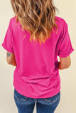 Flower Round Neck Short Sleeve T-Shirt - Trendsi - Flyclothing LLC