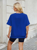 Round Neck Short Sleeve T-Shirt - Trendsi - Flyclothing LLC