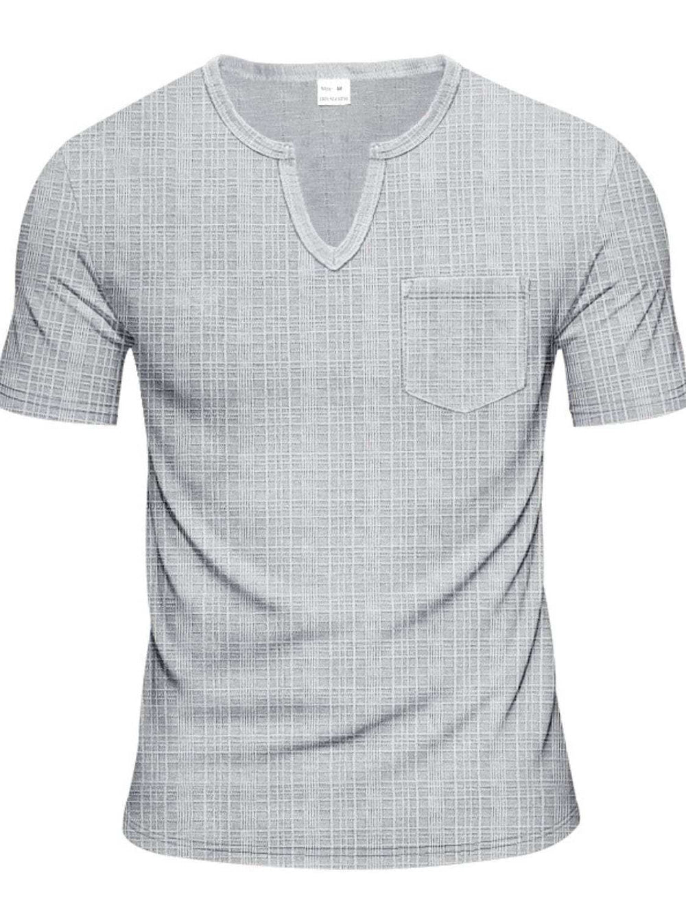 Men's Full Size Notched Short Sleeve T-Shirt Plus Size - Trendsi - Flyclothing LLC