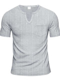 Men's Full Size Notched Short Sleeve T-Shirt Plus Size - Trendsi - Flyclothing LLC