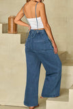 Adjustable Tie Straps Wide Leg Denim Overalls - Trendsi - Flyclothing LLC