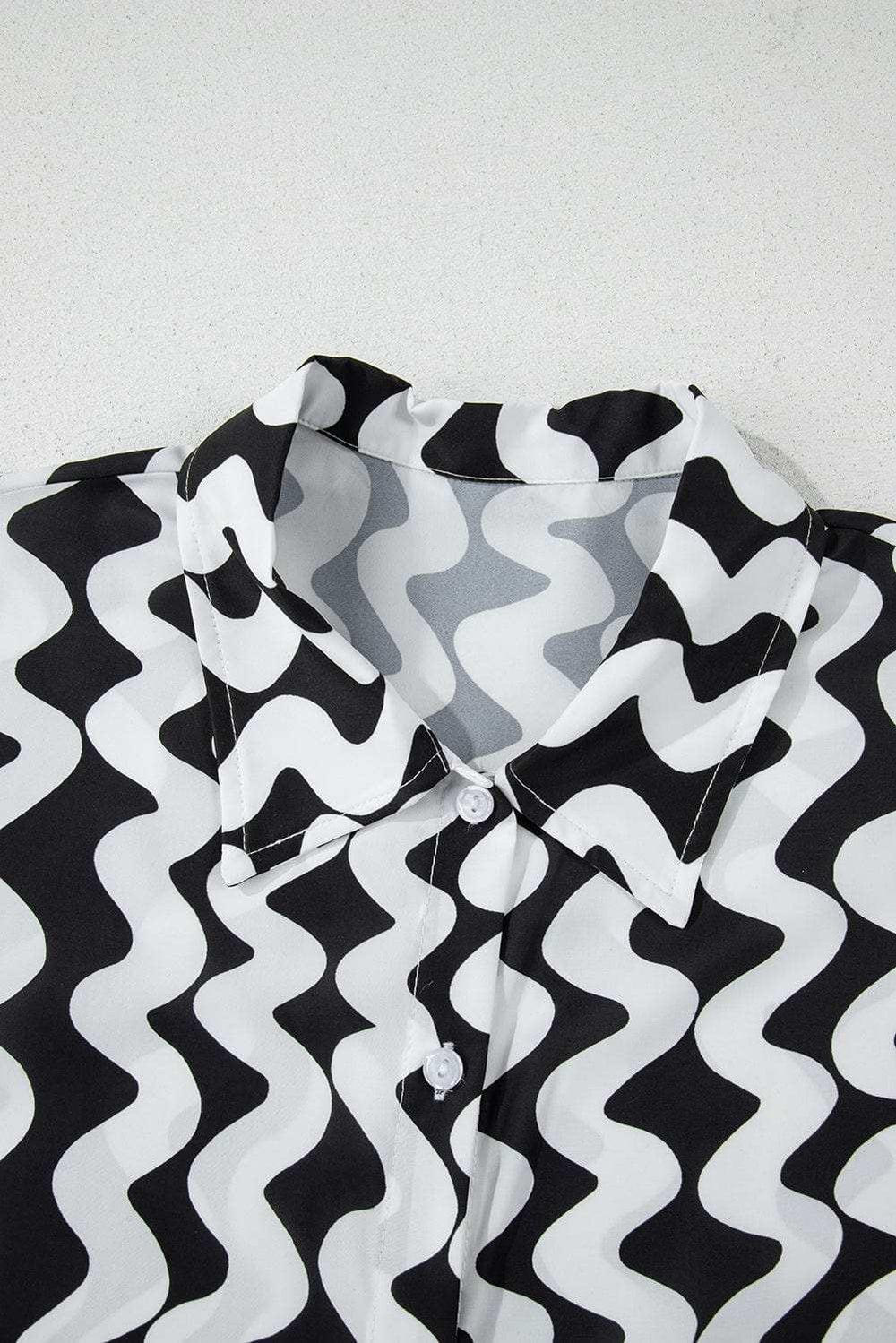 Button Down Contrast Striped Cover-Up - Trendsi - Flyclothing LLC