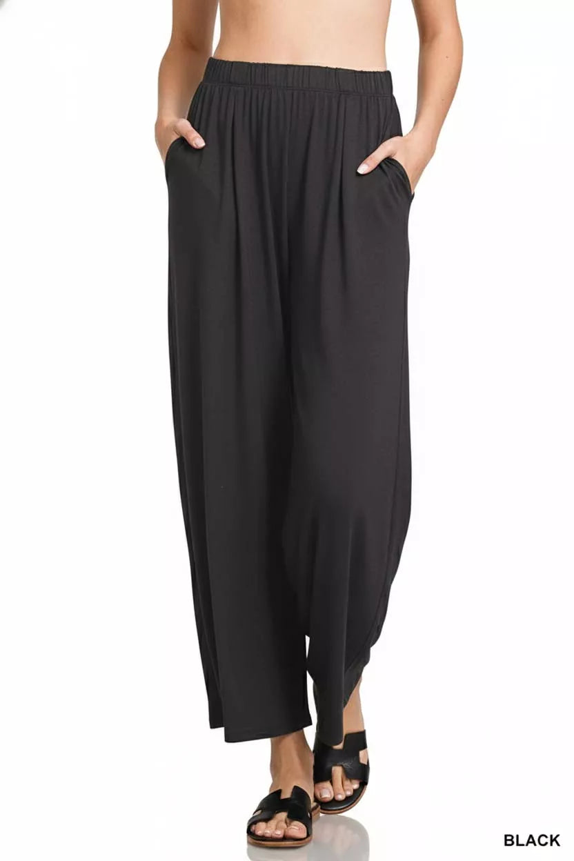 Zenana Elastic Waist Comfy Lounge Pants - Trendsi - Flyclothing LLC