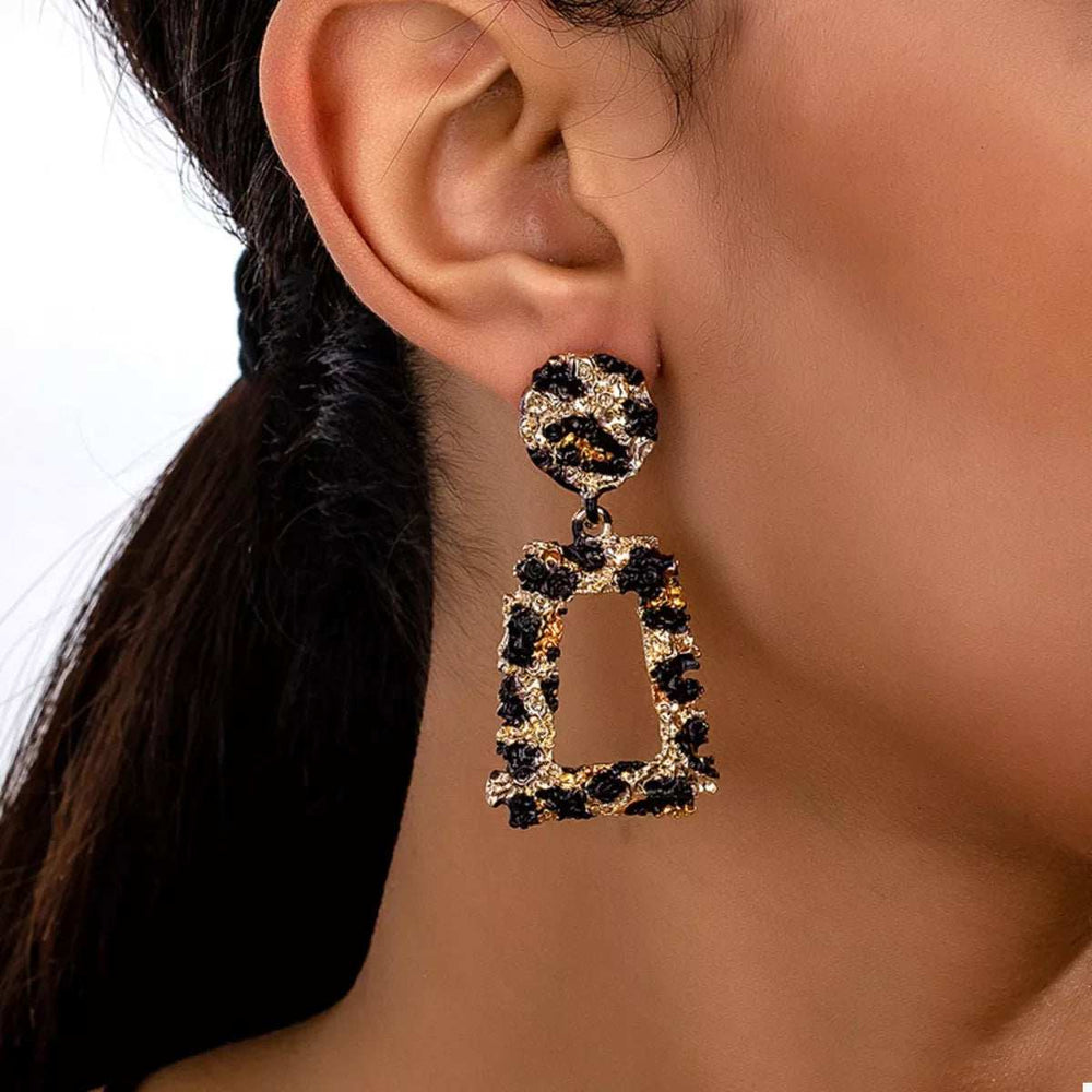 18K Gold-Plated Leopard Dangle Earrings - Trendsi - Flyclothing LLC